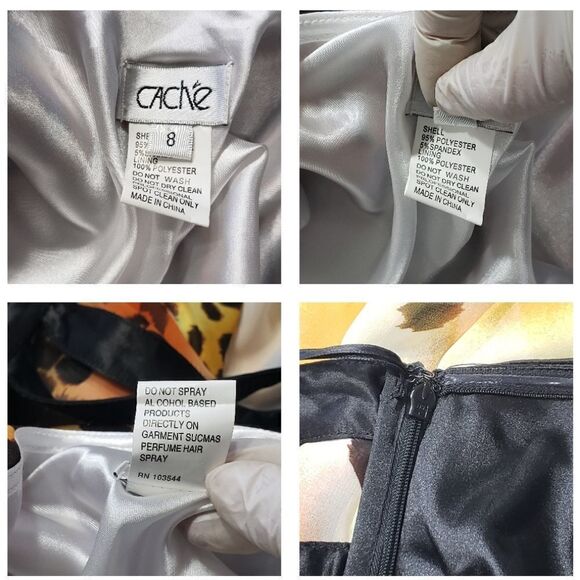 Caché Black Bandage & Animal Print Long Gown Size 8 - Picture 15 of 16